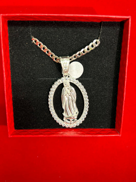 Cadena y dije de la virgen Plata925 de ley